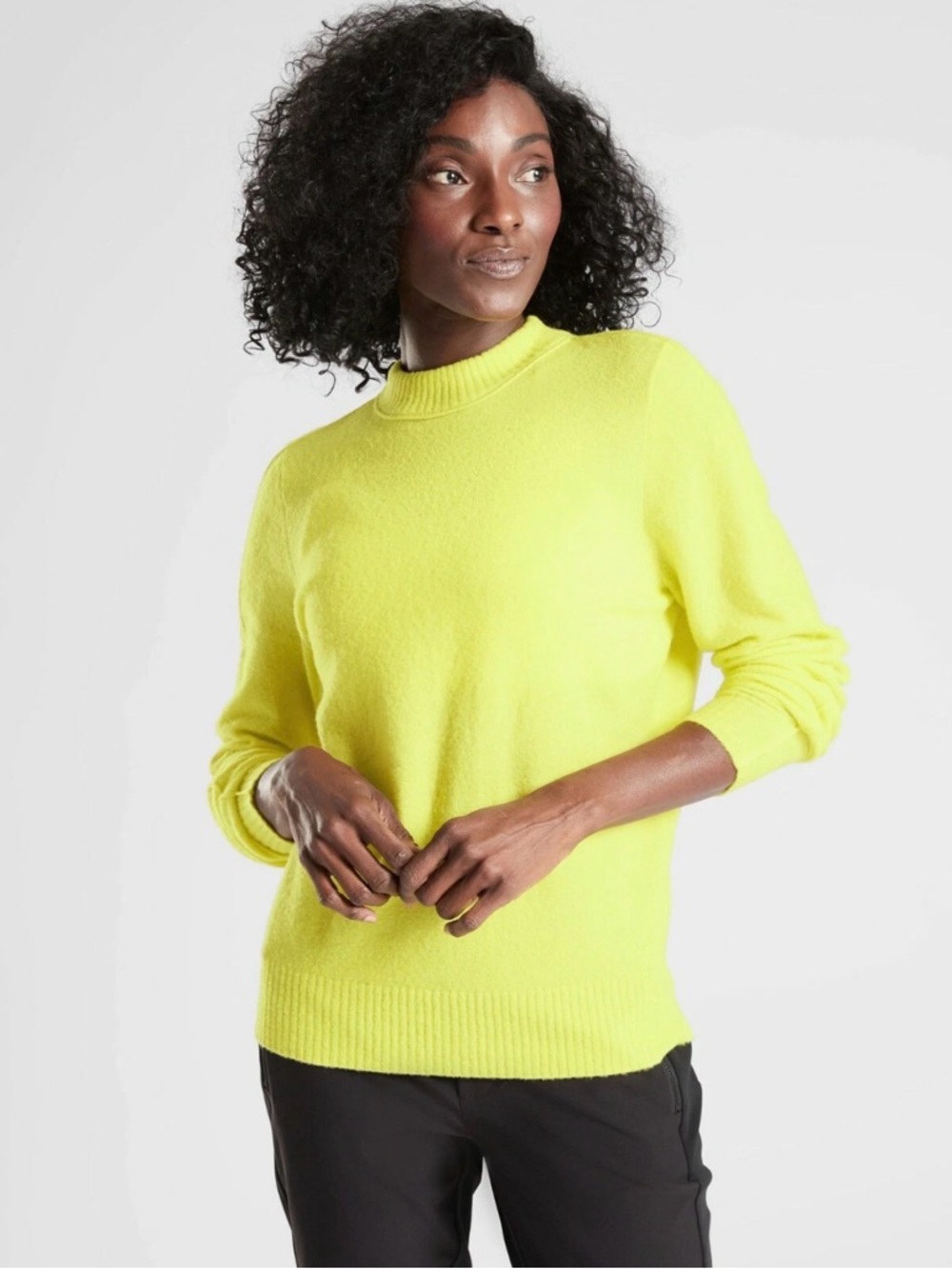 Athleta Transit Crew Sweater, Lavish Lime SIZE S